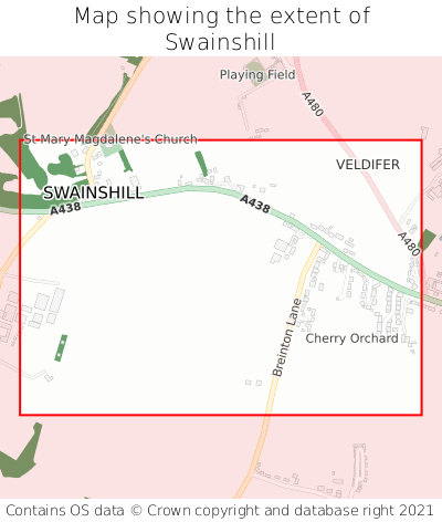 Map showing extent of Swainshill as bounding box