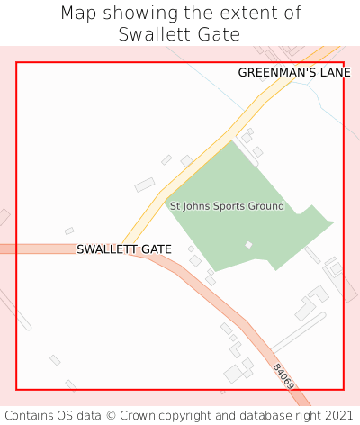 Map showing extent of Swallett Gate as bounding box
