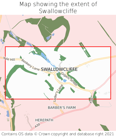 Map showing extent of Swallowcliffe as bounding box