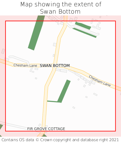 Map showing extent of Swan Bottom as bounding box