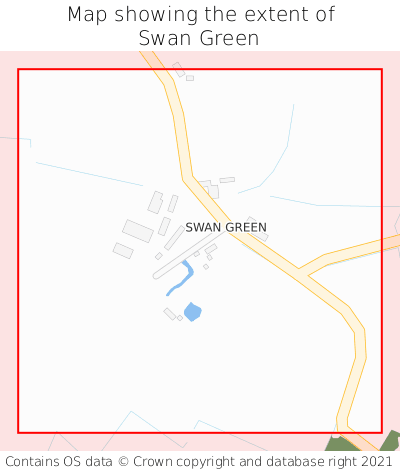 Map showing extent of Swan Green as bounding box
