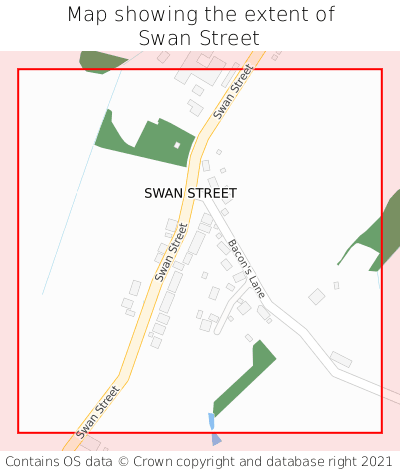 Map showing extent of Swan Street as bounding box