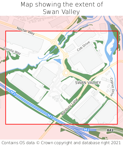Map showing extent of Swan Valley as bounding box