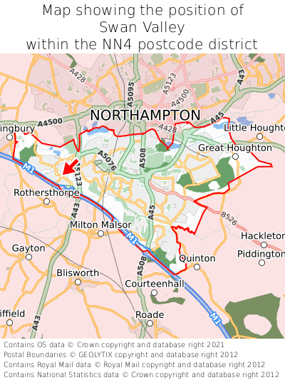 Map showing location of Swan Valley within NN4