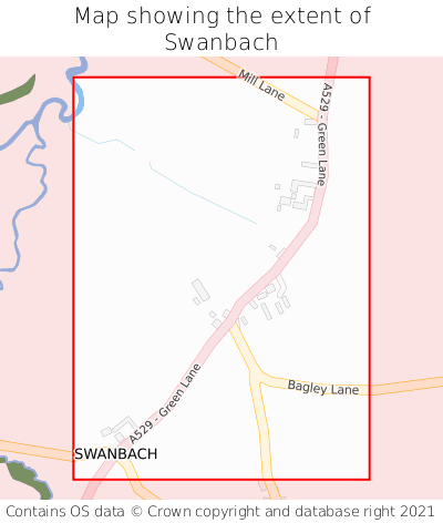 Map showing extent of Swanbach as bounding box