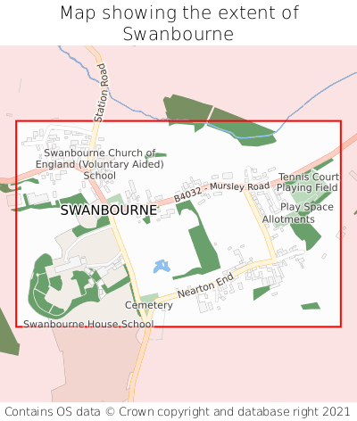 Map showing extent of Swanbourne as bounding box