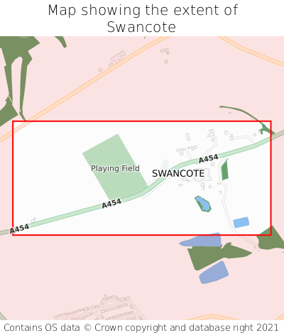Map showing extent of Swancote as bounding box