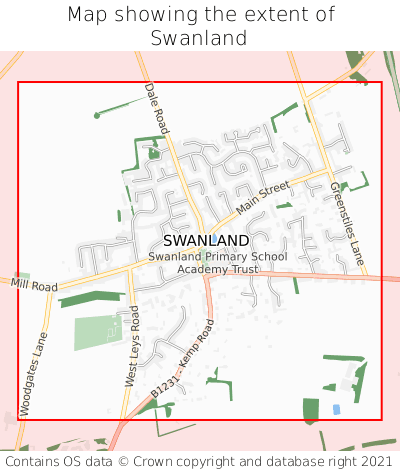 Map showing extent of Swanland as bounding box