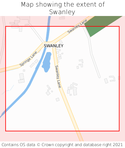 Map showing extent of Swanley as bounding box