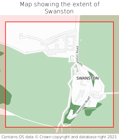 Map showing extent of Swanston as bounding box