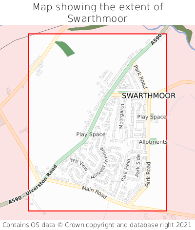 Map showing extent of Swarthmoor as bounding box