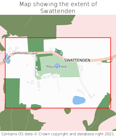 Map showing extent of Swattenden as bounding box