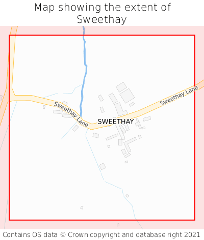 Map showing extent of Sweethay as bounding box