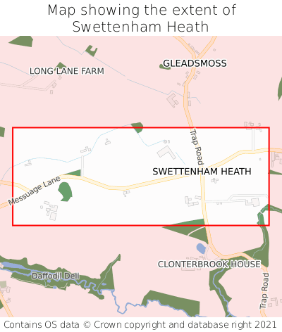 Map showing extent of Swettenham Heath as bounding box