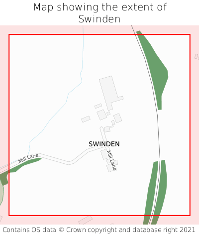 Map showing extent of Swinden as bounding box