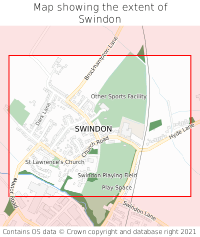 Map showing extent of Swindon as bounding box