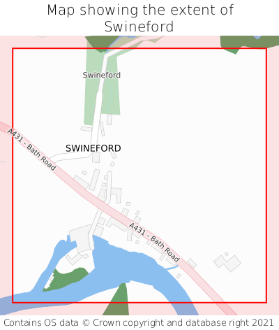 Map showing extent of Swineford as bounding box
