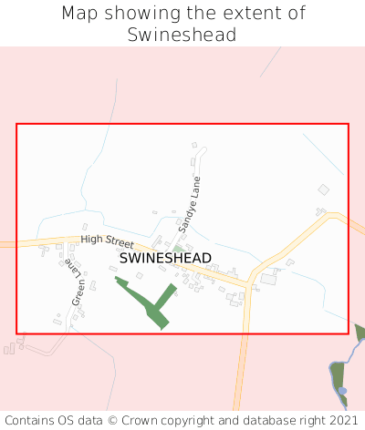 Map showing extent of Swineshead as bounding box
