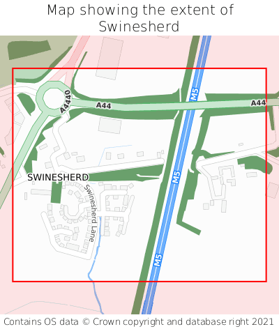 Map showing extent of Swinesherd as bounding box