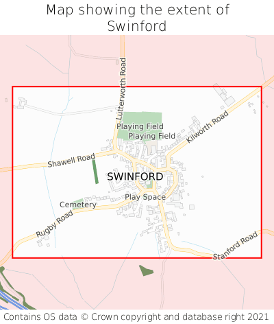 Map showing extent of Swinford as bounding box