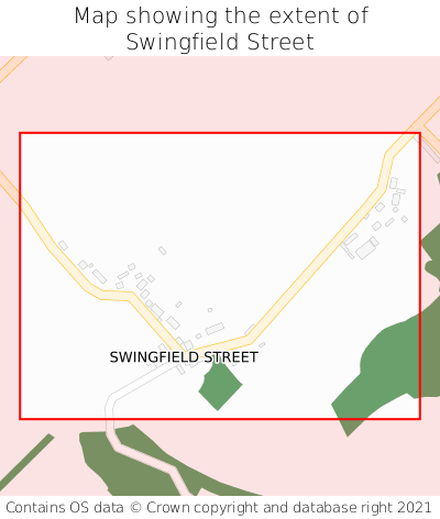 Map showing extent of Swingfield Street as bounding box