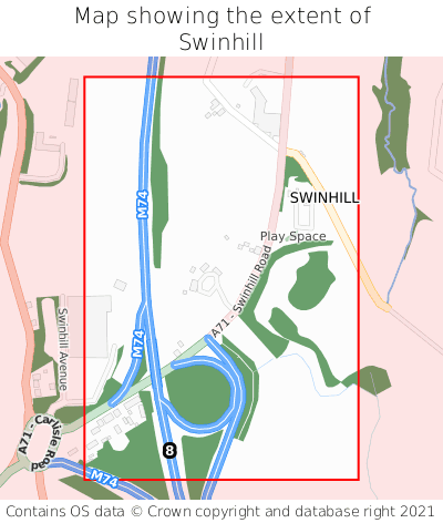 Map showing extent of Swinhill as bounding box