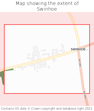 Map showing extent of Swinhoe as bounding box