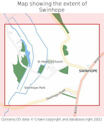Map showing extent of Swinhope as bounding box