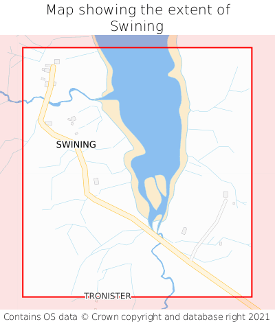 Map showing extent of Swining as bounding box