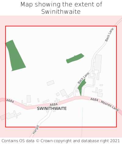 Map showing extent of Swinithwaite as bounding box