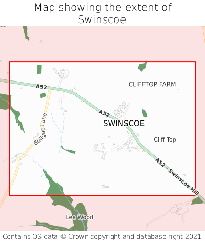 Map showing extent of Swinscoe as bounding box