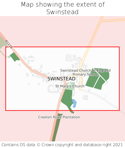 Map showing extent of Swinstead as bounding box