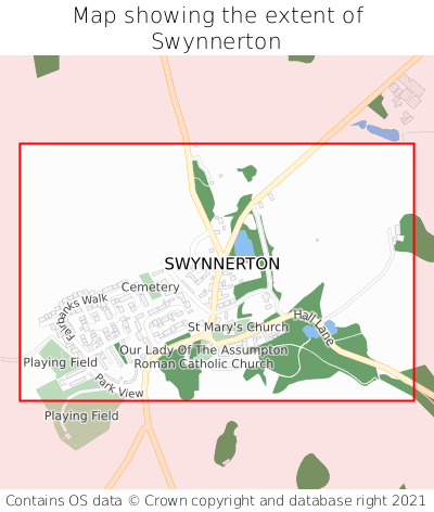 Map showing extent of Swynnerton as bounding box