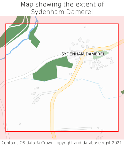 Map showing extent of Sydenham Damerel as bounding box