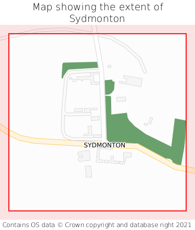 Map showing extent of Sydmonton as bounding box
