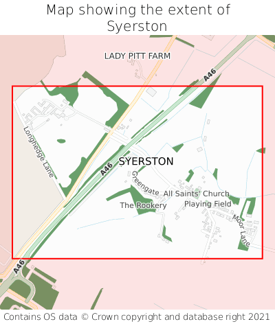 Map showing extent of Syerston as bounding box