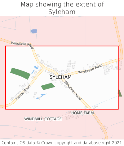 Map showing extent of Syleham as bounding box