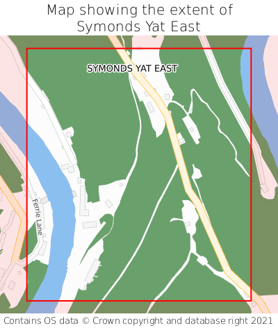 Map showing extent of Symonds Yat East as bounding box