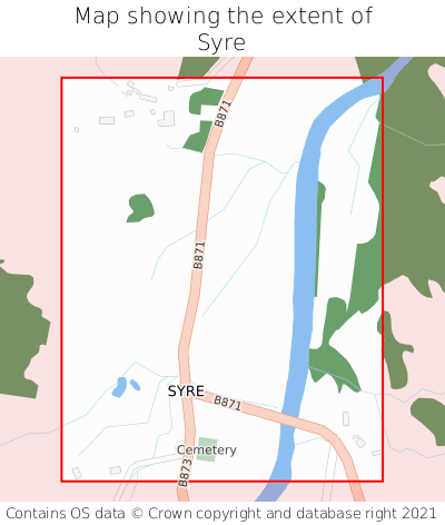 Map showing extent of Syre as bounding box