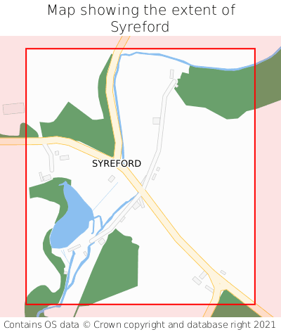 Map showing extent of Syreford as bounding box