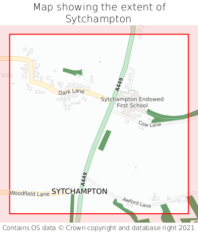 Map showing extent of Sytchampton as bounding box