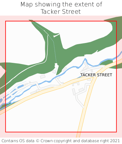 Map showing extent of Tacker Street as bounding box