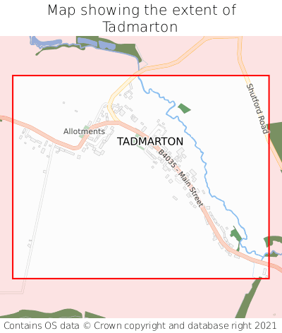 Map showing extent of Tadmarton as bounding box
