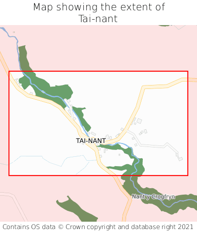 Map showing extent of Tai-nant as bounding box
