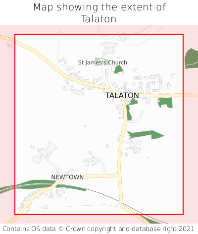 Map showing extent of Talaton as bounding box