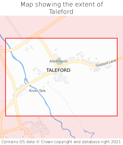 Map showing extent of Taleford as bounding box