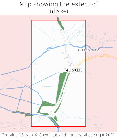 Map showing extent of Talisker as bounding box