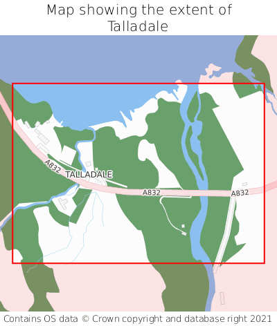 Map showing extent of Talladale as bounding box