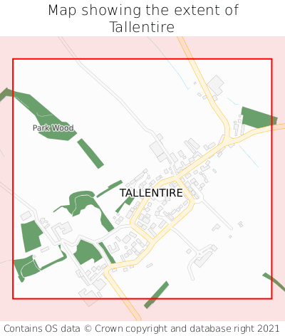 Map showing extent of Tallentire as bounding box