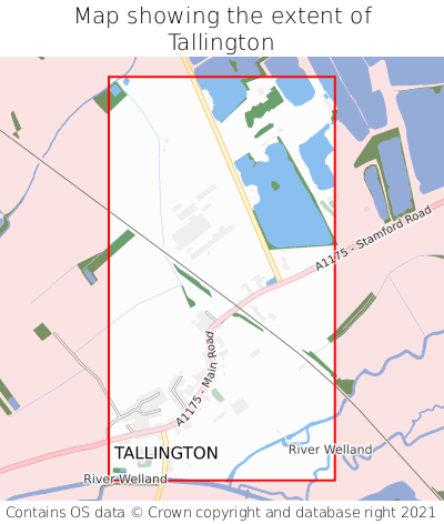 Map showing extent of Tallington as bounding box